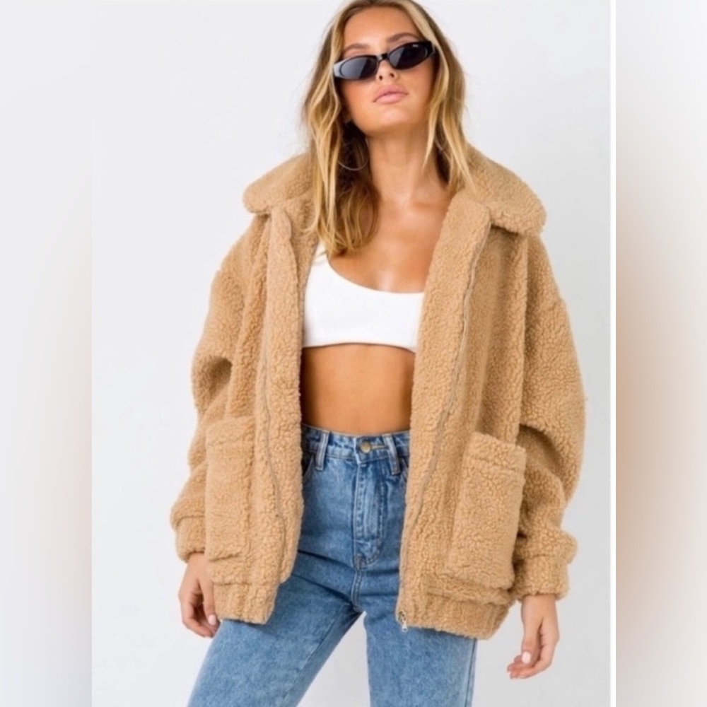 I.AM.GIA Pixie Teddy Coat Tan Revolve